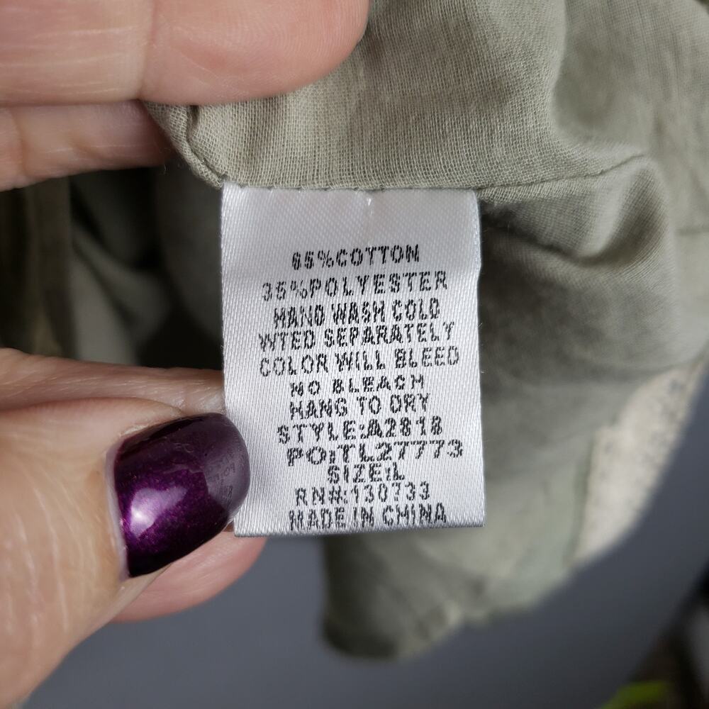 Umgee Size L Embroidered Prairie Dress Sage Green Rustic Cottagecore Grannycore - Picture 7 of 10